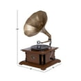 thumbnail image 3 of DecMode 18" x 28" Copper Wood Music Functional Gramophone with Record, 1-Piece, 3 of 11