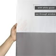 thumbnail image 2 of Gray Shower Curtain 72x75 Inches, Fabric Bathroom Curtain with Mesh Window Design, Weighted Bottom Hem, Water Repellent, Machine Washable, 2 of 7