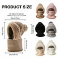 thumbnail image 3 of 3 In 1 Beanie Hat With Scarf And Mask Warm Winter Scarves Fitness Faux Fur Shawl Pashmina Wraps Fall Fashion Must Have Women's Hats & Caps Black, 3 of 9