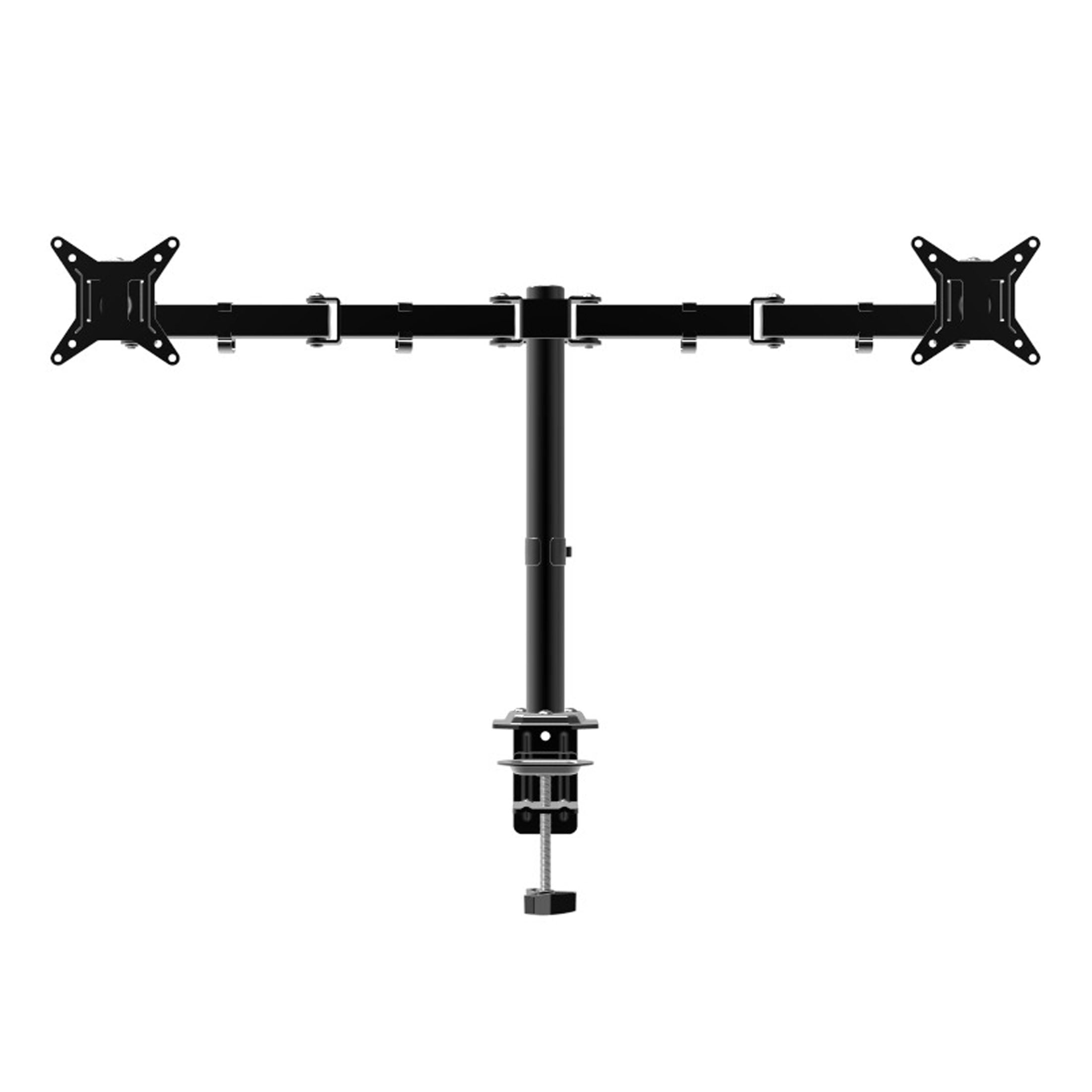 onn Full Motion Dual Monitor Desk Mount, Fits 2 Screens Up to 32 inches - Rotate, Tilt & Swivel