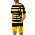 thumbnail image 2 of NTACZA Shorts Set for Men Short Sleeve Striped Crew Neck Tracksuits Athletic Mesh Sweatsuits for Men 2X, 2 of 7