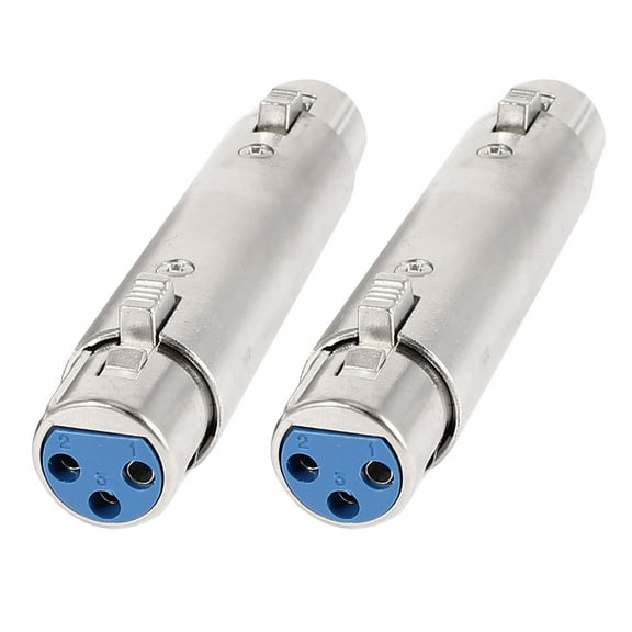 Unique Bargains 2 Pcs XLR 3 Pin Female to Female F/F Audio Microphone Cable Connector