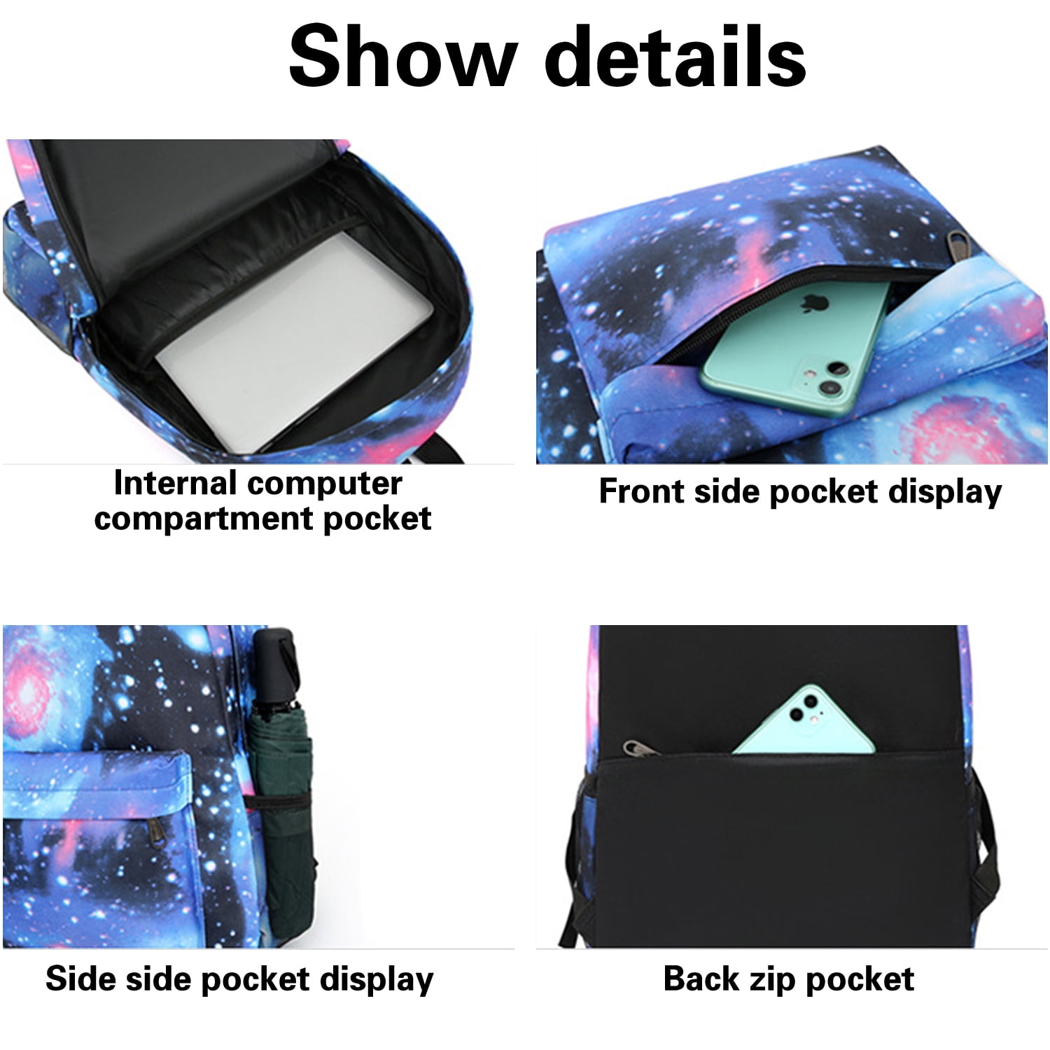 Space Stars Galaxy Custom Initials Monogram School Port Authority® Backpack