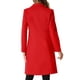 thumbnail image 3 of Abrigo largo de invierno para mujer con solapa muesca y un solo botón en rojo, 3 of 6