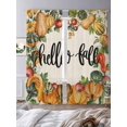 thumbnail image 3 of Sheer Curtains 96 Inches Long 2 Panels, Watercolor Autumn Vegetable Rod Pocket Curtain Voile Draperies, Vintage Pumpkin on Linen Light Filtering Window Treatment for Living Room Kitchen Bedroom, 3 of 8