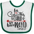 thumbnail image 3 of Inktastic For This Child We Have Prayed Red Arrow and Heart Boys or Girls Baby Bib, 3 of 4