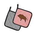 thumbnail image 2 of Caroline's Treasures Wild Boar Pig Pink Check Pair of Pot Holders, 2 of 3