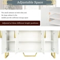 thumbnail image 4 of White sideboard with gold metal legs and marble - sticker tabletop for light luxury kitchen look, 4 of 7