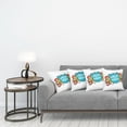 thumbnail image 3 of Ambesonne Saying Throw Pillow Cover 4 Pack, Wake up and Be Text, 24", Sky Blue Dark Coral, 3 of 5