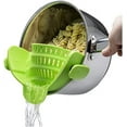 thumbnail image 1 of Colador de ollas y colador de pasta - Colador de silicona ajustable con clip para ollas, sartenes y tazones - Verde, 1 of 5
