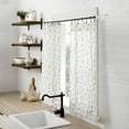 thumbnail image 4 of No. 918 Hawthorne 2-Pack Floral Leaf Sheer Rod Pocket Kitchen Curtains, 52"W X 24"L, 4 of 8