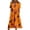 Orange B, variant on Halloween Costume Dresses for Women Short Sleeve V-Neck Halloween Print Casual Dress for Halloween Parties, Cosplay, Trick or Treat Saffron B L
