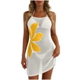 thumbnail image 6 of LIBRCLO Womens Swimsuit Cover-ups Printed Camisole Dresses Swimwear Mesh Knit Beach Dress Vacation Outfits, 6 of 8