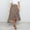 Coffee, variant on ICHUANYI Fashion Women Chiffon Casual High Waist Print Ruffles A-Line Pleated Swing Long SKirt