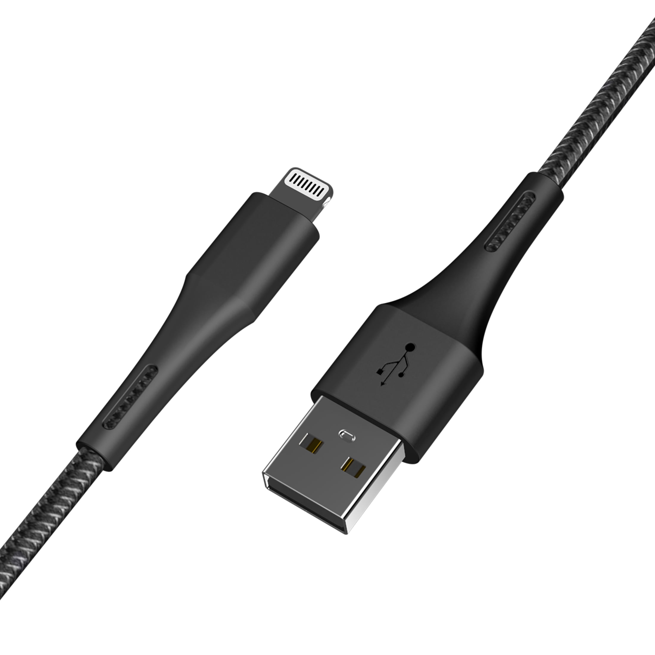 (2 pack) Walmart 6 feet USB Type-a to Lightning Charging and Data  W/ Kevlar Cable for iPhone iPad,  Black