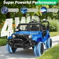 thumbnail image 2 of 24V Ride on Toys for Big Kids, 2 Seater Ride on Cars w/Remote Control, 21" Spacious Seat, 2WD/4WD Switchable, Spring Suspension, Story, Bluetooth, LED, Electric Vehicle for Boy Girl(Blue), 2 of 18
