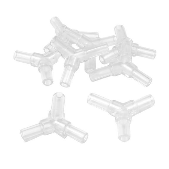 Unique Bargains 8Pcs 3 Ways 5mm Connecting Dia Plastic Aquarium Air Tubing Tube Connectors