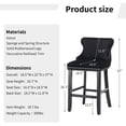 thumbnail image 3 of EHANCIS Set of 2 Counter Height Bar Stools, Modern Velvet Upholstered Counter Chair with Backrests, Home Kitchen Island Leisure Chairs with Solid Wood Legs(Black ), 3 of 6