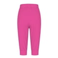 thumbnail image 6 of Capri Pants for Women Summer Casual Elastic High Waist Drawstring Cropped Yoga Jogger Pants with Pockets, 6 of 7