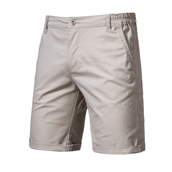 Men's Stretch Chino Short Slim Fit Flat Front Shorts Summer Cotton Casual Shorts with Pocket