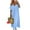 Light Blue, variant on Women Short-Sleeved Elegant Knit Dresses Summer Straight Simple Comfortable V-Neck Solid Color Large Size Dresses Casual Loose Long Large Swing Dress Pink L