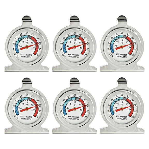 6PCS  Refrigerator FreezerThermometer,Large Dial Thermometer for Fridge Temperature Monitor