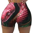 thumbnail image 2 of Pofeuu Red Viper Jungle Intensity Print Workout Shorts for Women Scrunch Butt Lifting High Waisted Yoga Gym Seamless Booty Biker Shorts-X-Large, 2 of 8