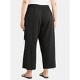 thumbnail image 3 of Terra & Sky Women's Plus Linen Pants, 27'' Inseam, Sizes 0X-4X, 3 of 5