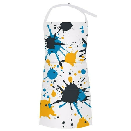 

ZZZHY Abstract Ink Splash Design - 6 Apron with Pockets Adjustable Aprons for Men/Women Waterproof Chef Aprons for Kitchen Gardening Cooking BBQ Baking Halloween Thanksgiving Christmas