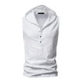 thumbnail image 2 of Njoeus White Blouse Big & Tall Tops Hoodies for Men Casual Fashion Gym Workout Tank Top Cotton Button Sleeveless Hooded Vests Sport T-Shirt Summer Sweatshirts S-Xxl Mens Muscle Tank Tops, 2 of 4