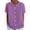 06-Purple, variant on Yutgune Women's Trendy Cotton Linen Top Casual Solid Color Short-Sleeved Button-Down Blouse Collar Shirt
