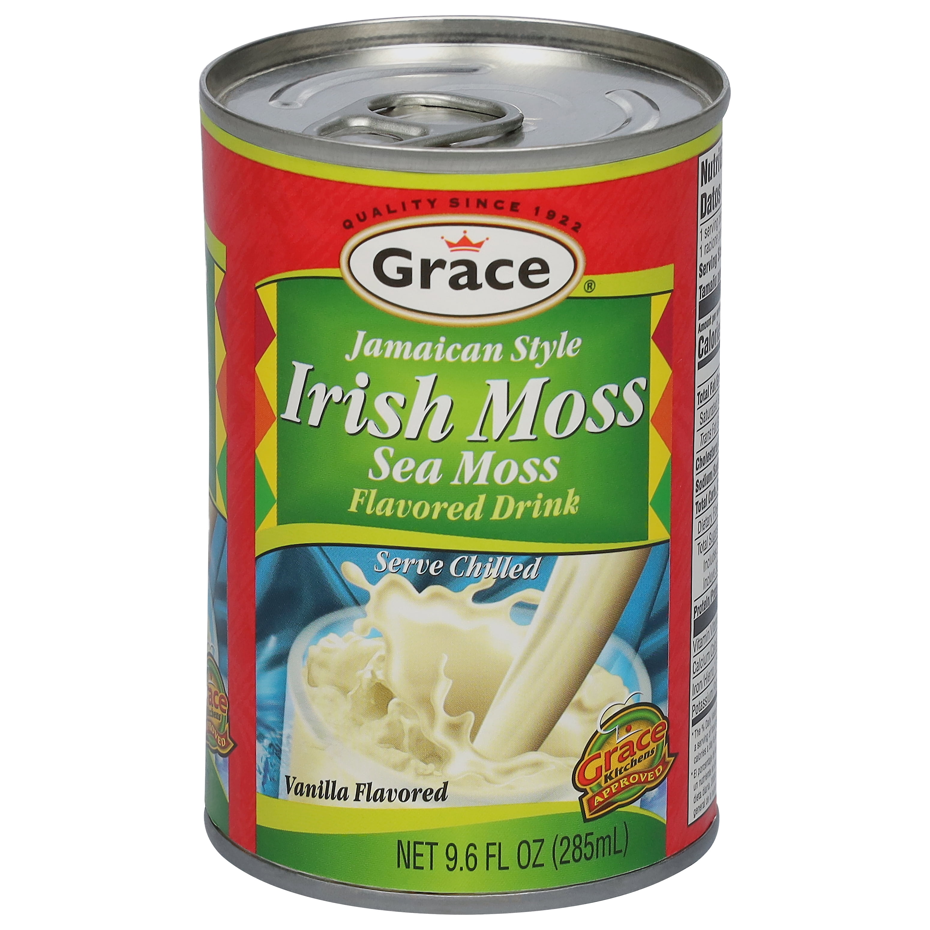 Grace Jamaican Style Vanilla Flavored Irish Moss Drink, 9.6 fl oz Can
