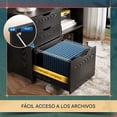 thumbnail image 4 of Zocalo Archivero De Madera Con 3 Cajones, Ruedas Y Estantes, Muebles Archiveros Para Oficina Color Negro, 4 of 8