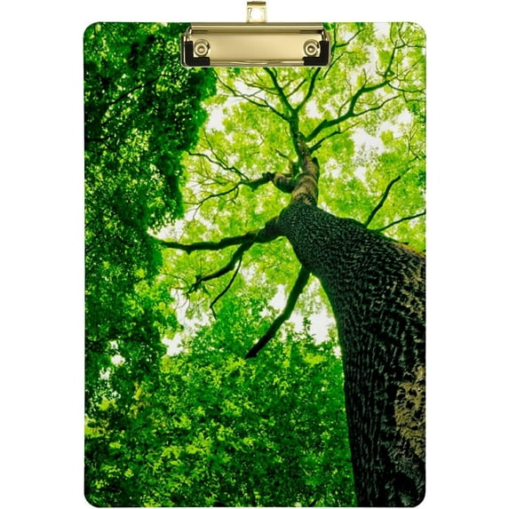 FMSHPON Tree Forest Clipboard Hardboard Wood Nursing Clip Board and Pull for Standard A4 Letter 13x9 inches