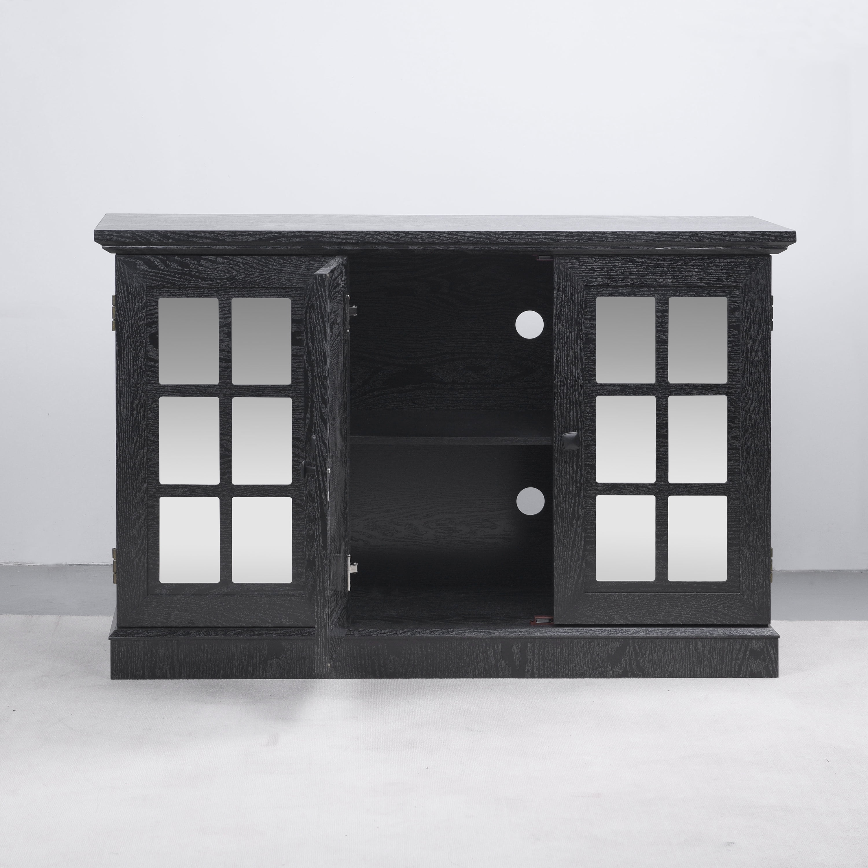 Sailvan 3 Mirrored Acrylic Door Storage Cabinet, 45" Wide Sideboard with Adjustable Shelves