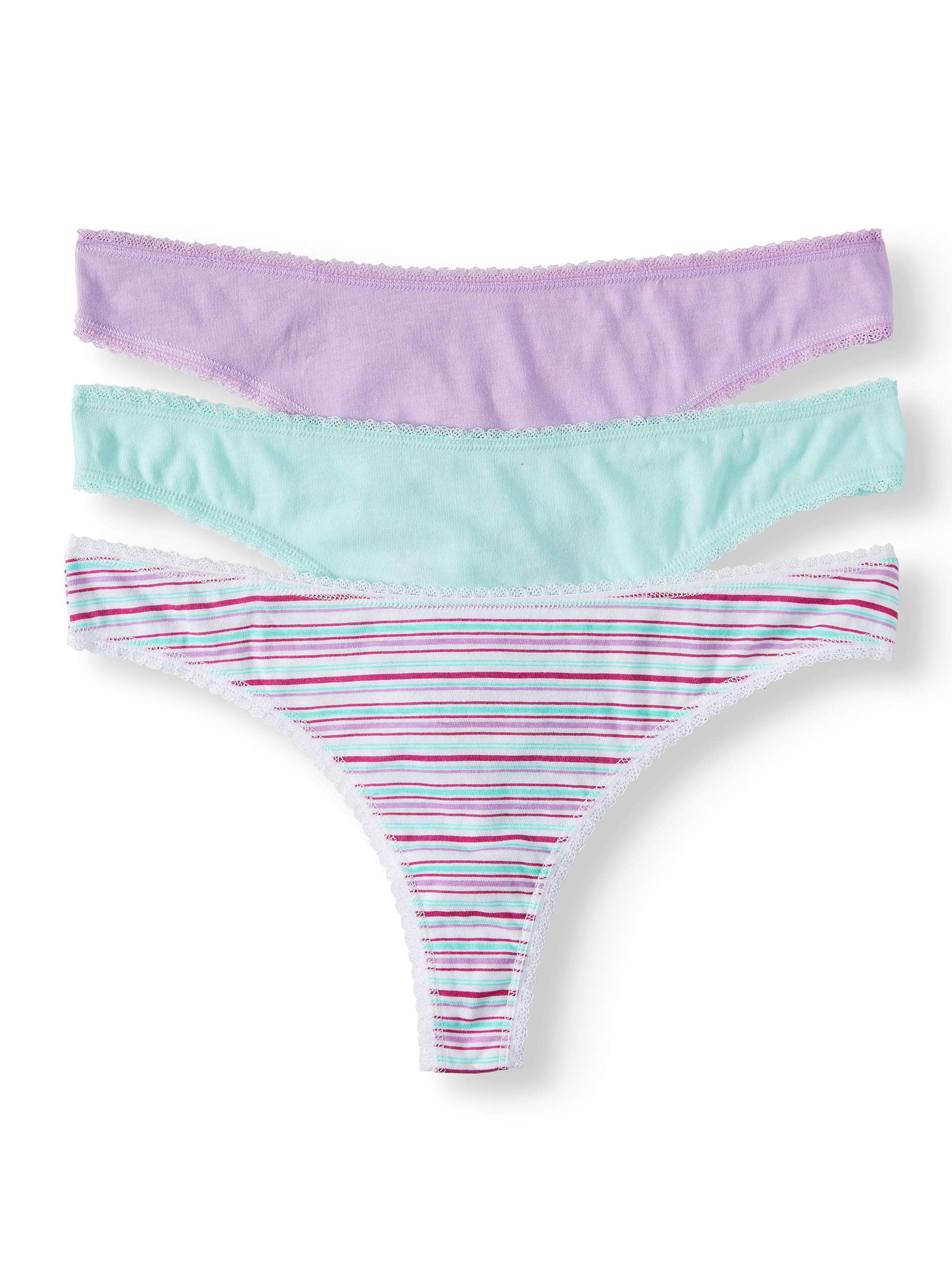 Secret Treasures Women's Simply Basic Thong Panties, 3 Pack - Walmart.com