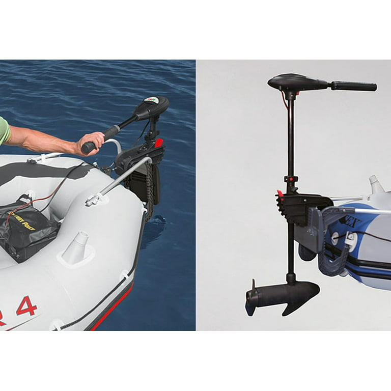 Intex 5 Person Fishing Boat Set w/2 Oars & Eight Speed Trolling Motor