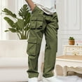 thumbnail image 7 of Muscularfit Work Boho Pants Green Men Carpenter Trousers High Waisted Wide-Leg Baggy Full Cargo Mens Beach Pants,XXL, 7 of 7
