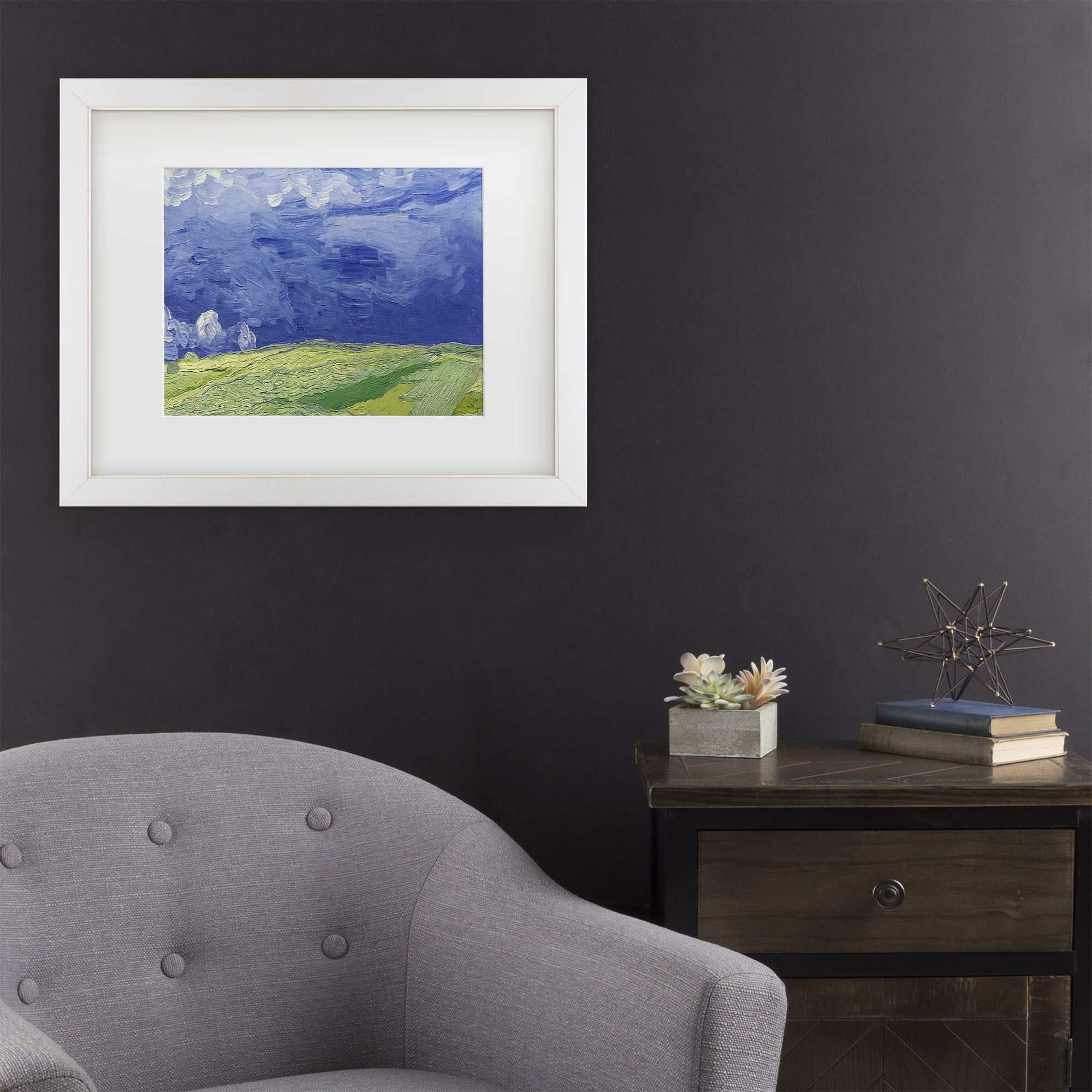 Trademark Fine Art 'Wheatfields under Thundercloud' Canvas Art by Vincent Van Gogh
