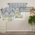 thumbnail image 5 of VHC Brands Sawyer Mill Plaid Chambray Cotton Farmhouse Kitchen Rod Pocket Hanging Loops Pointed Buttons 20x60 Curtain, Valance, Blue, 5 of 7