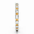 thumbnail image 2 of Round 2mm Yellow Citrine Natural Gemstone 925 Sterling Silver Full Eternity Band Rings, Stackable Women Engagement Ring, Gift For Her_11, 2 of 5