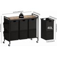 thumbnail image 2 of Laundry Hamper, Laundry Basket, Laundry Sorter with Top Shelf & 3 Removable Washable Bags & Side Pockets for Laundry Room organization, Bathroom and Dorm, Rustic Brown and Black, 2 of 16