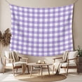 thumbnail image 2 of Purple Large Tapestry for Bedroom Wall Hanging Tapestry,Country French Rustic Buffalo Plaid Modern Art Ceiling Backdrop Tapestries Poster Blanket Wall Decor for Teens Room Living Room Dorm 100" x 59", 2 of 8