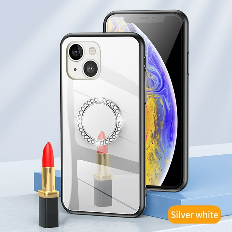 Luxury Rhinestone Mirror Phone Case With Makeup Mirror Full Cover