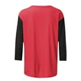 thumbnail image 5 of BLVB Womens 3/4 Sleeve Tunic Tops Trendy Color Block Crewneck Spring T-Shirts Casual Loose Comfy Going out Tee Shirts, 5 of 5