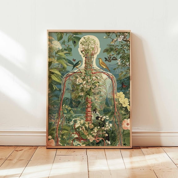 Botanical Human Anatomy Vintage Poster Unframed Paper Print
