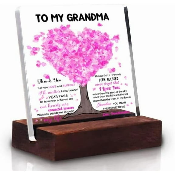 to My Grandma Acrylic Sign -Gift from Granddaughter Mothers Day Birthday Gift for Grandma Thanks Giving Days for Women Home Decor for Desk Sign