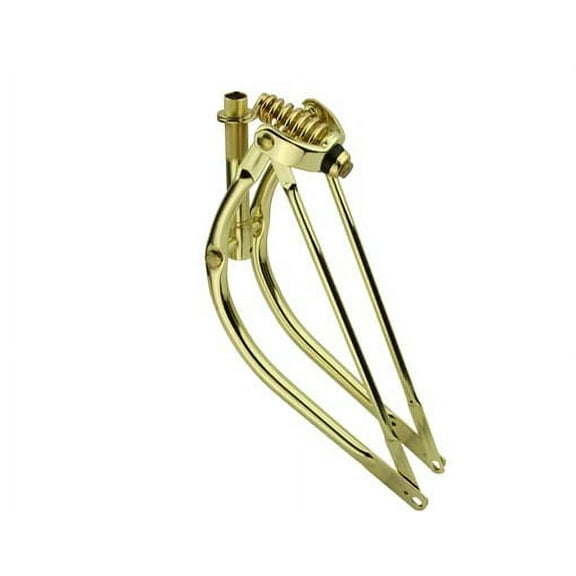 20" Bent Spring Fork 1" Gold. Bike fork, bicycle fork, lowrider bike fork lowrider bicycle fork