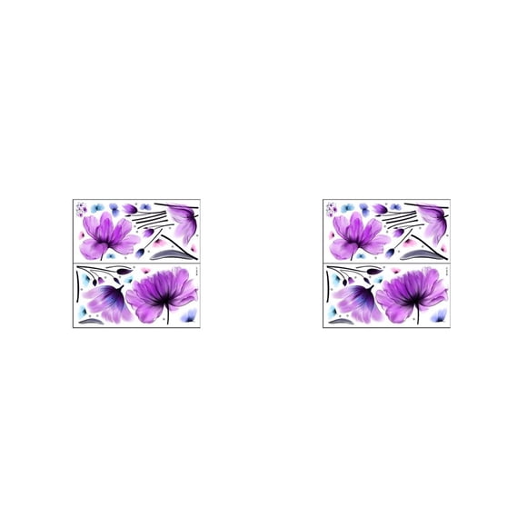 Billuyoard Purple Decals Flying PVC Simple Self-adhesive Mural Wall Stickers Window Decor Art Sticker Living Self-Assembly 2piezas