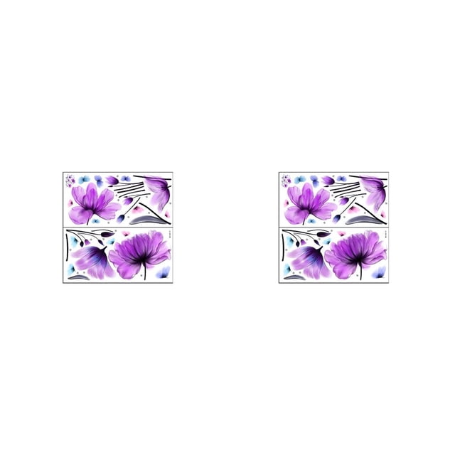 Injueey Purple Decals Flying PVC Simple Self-adhesive Stickers Self-Assembly Decor Window Sticker Wall Art Mural Living 2piezas
